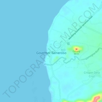 Mapa topográfico Sigaboy, altitude, relevo