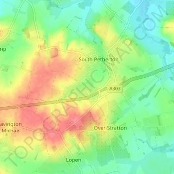 Mapa topográfico Moor, altitude, relevo