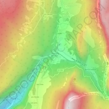 Mapa topográfico La Balme de Rencurel, altitude, relevo
