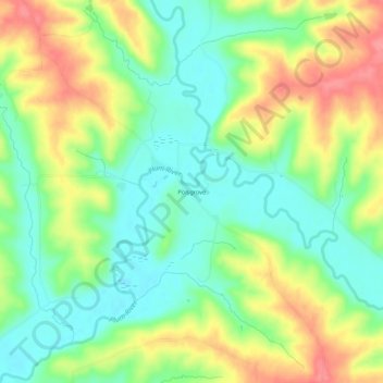 Mapa topográfico Polsgrove, altitude, relevo