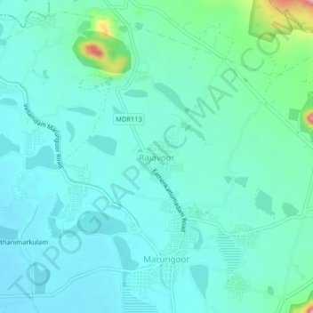 Mapa topográfico Rajavoor, altitude, relevo