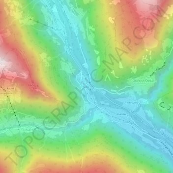 Mapa topográfico Huben, altitude, relevo