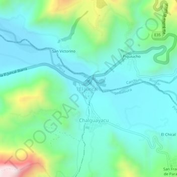 Mapa topográfico El Juncal, altitude, relevo