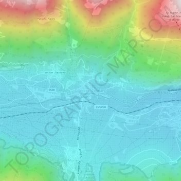 Mapa topográfico Goldrain - Coldrano, altitude, relevo