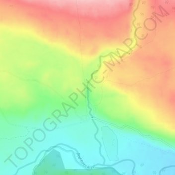 Mapa topográfico Bighorn Falls, altitude, relevo