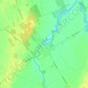 Mapa topográfico Crysler, altitude, relevo