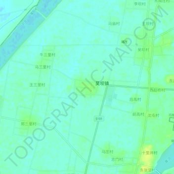 Mapa topográfico 晋城村, altitude, relevo