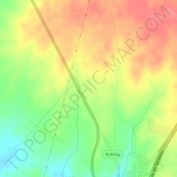 Mapa topográfico Las Pollas, altitude, relevo