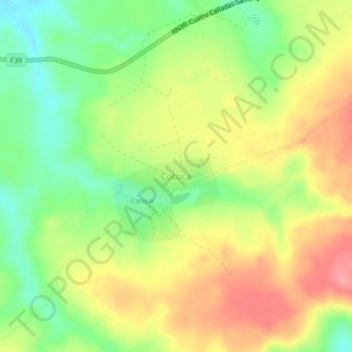 Mapa topográfico Cotoca, altitude, relevo