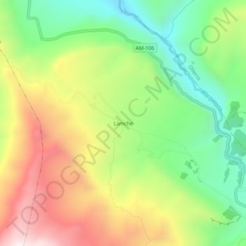 Mapa topográfico Lamche, altitude, relevo