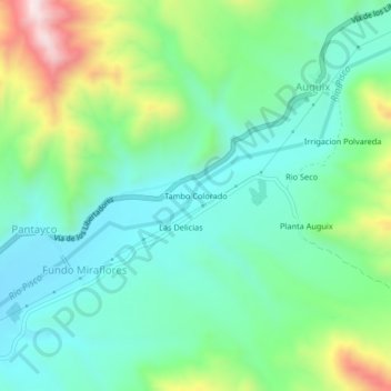 Mapa topográfico Tambo Colorado, altitude, relevo