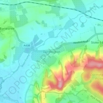 Mapa topográfico Dormington, altitude, relevo