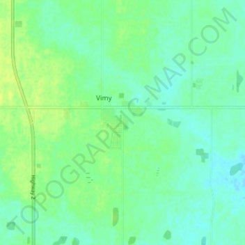 Mapa topográfico Vimy, altitude, relevo