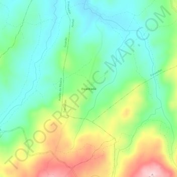 Mapa topográfico Espedrada, altitude, relevo