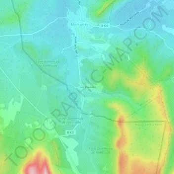 Mapa topográfico Les Clauses, altitude, relevo
