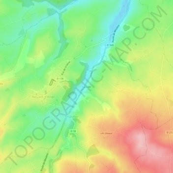 Mapa topográfico La Cité, altitude, relevo