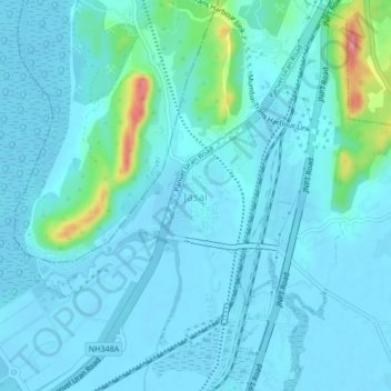 Mapa topográfico Jasai, altitude, relevo