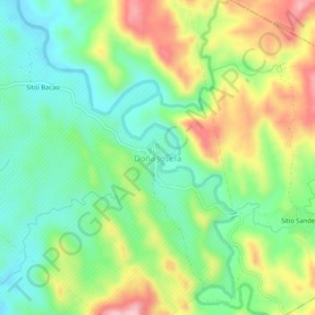 Mapa topográfico Doña Josefa, altitude, relevo
