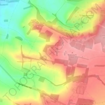 Mapa topográfico Ewelme Park, altitude, relevo