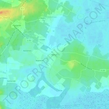 Mapa topográfico Marque, altitude, relevo