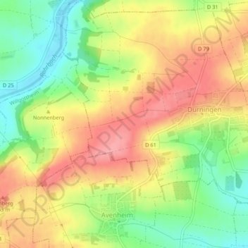 Mapa topográfico Eselweg, altitude, relevo
