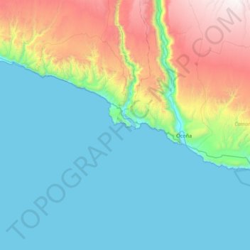 Mapa topográfico Las Mellizas, altitude, relevo