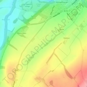 Mapa topográfico Doghill, altitude, relevo
