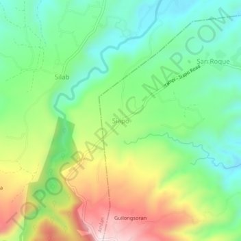 Mapa topográfico Siapo, altitude, relevo