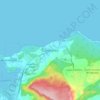 Mapa topográfico Guardalavaca, altitude, relevo