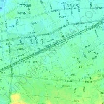 Mapa topográfico 三沟桥, altitude, relevo