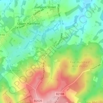 Mapa topográfico Chuck Hatch, altitude, relevo