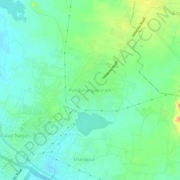 Mapa topográfico Pandurangapuram, altitude, relevo