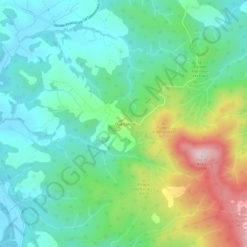 Mapa topográfico Querceto, altitude, relevo