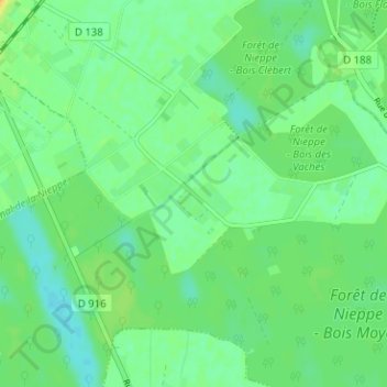 Mapa topográfico Le Parc, altitude, relevo