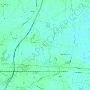 Mapa topográfico Dossi, altitude, relevo