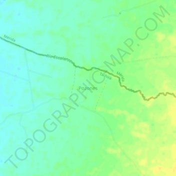 Mapa topográfico Pozones, altitude, relevo