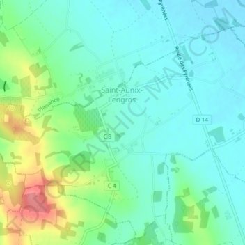 Mapa topográfico A Matras, altitude, relevo