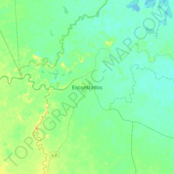 Mapa topográfico Encontrados, altitude, relevo
