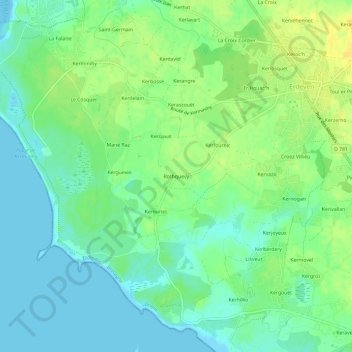 Mapa topográfico Rothquevy, altitude, relevo