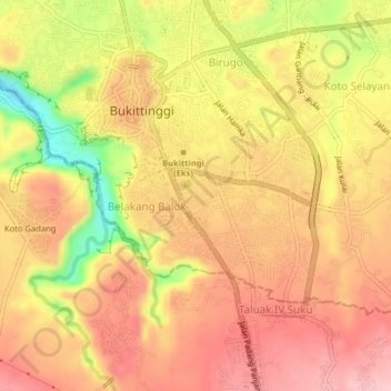 Mapa topográfico Sapiran, altitude, relevo