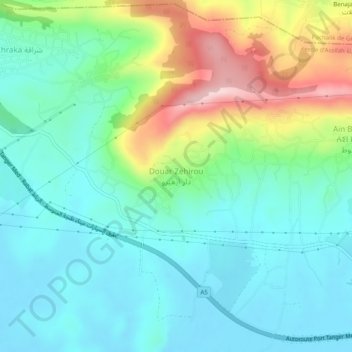 Mapa topográfico Zehirou, altitude, relevo