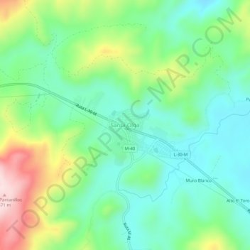 Mapa topográfico Santa Olga, altitude, relevo