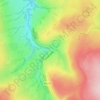 Mapa topográfico Sinderhope, altitude, relevo