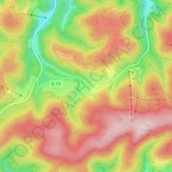 Mapa topográfico Osterwald, altitude, relevo