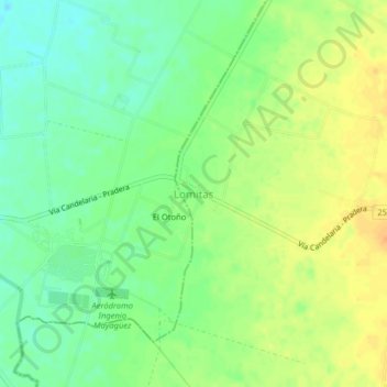 Mapa topográfico Lomitas, altitude, relevo