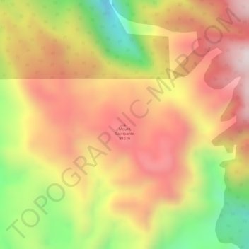 Mapa topográfico Mount Sacripante, altitude, relevo