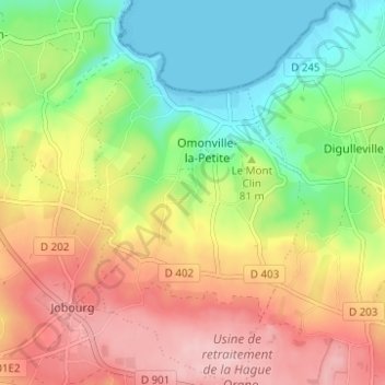 Mapa topográfico Le Val, altitude, relevo