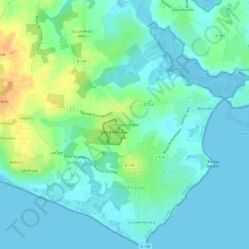 Mapa topográfico La Maison Neuve, altitude, relevo