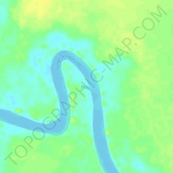 Mapa topográfico Plaju, altitude, relevo