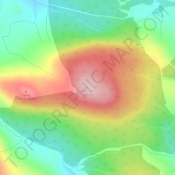 Mapa topográfico The Slate, altitude, relevo
